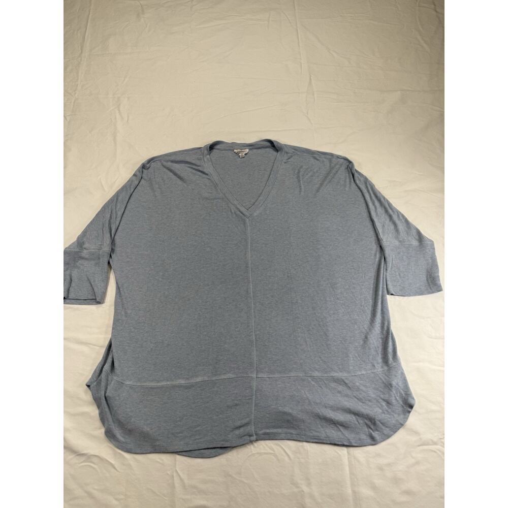 Westbound Womens Burnout Top Size 2X Blue V-Neck Tunic